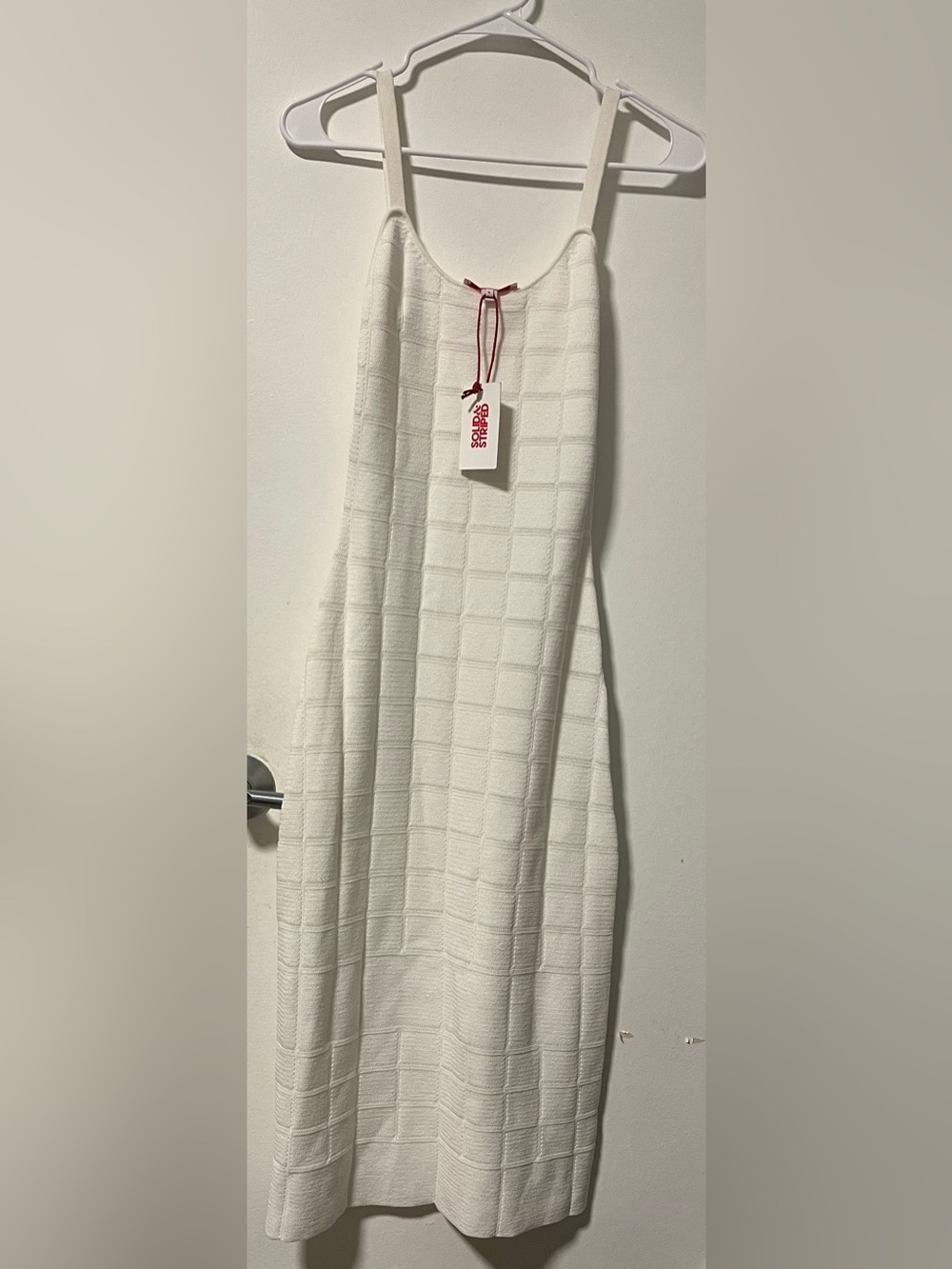 SOLID & STRIPED ivory textured maxi dress